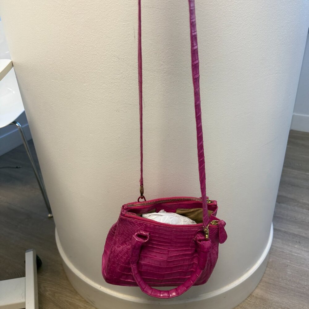 Nancy Gonzalez Pink Crocodile Leather Top Handle Satchel Bag — Brand Closed 2024 - Picture 7 of 7